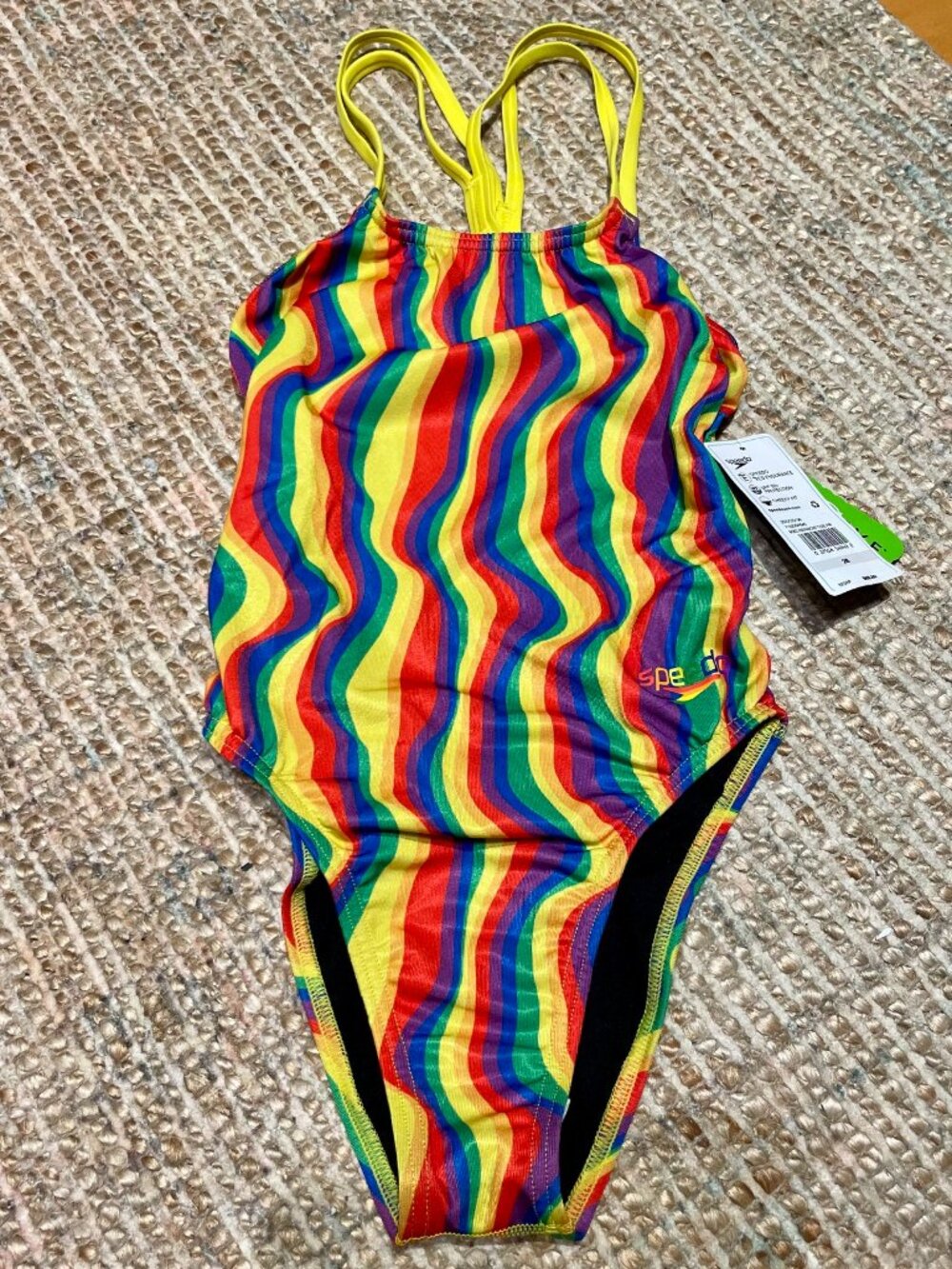 Speedo Eco Endurance Pride Rainbow One Piece Swimsuit Girls Size 26